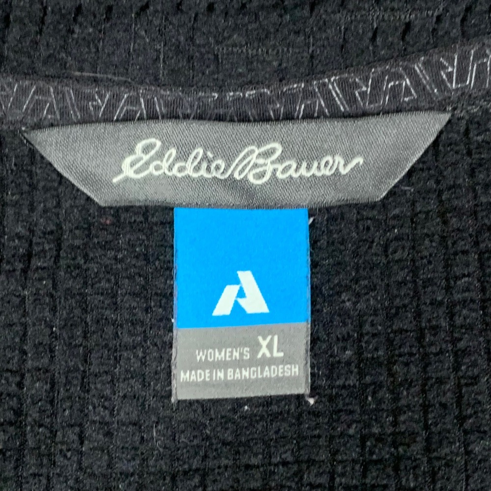 Eddie Bauer First Ascent Free Heat Women XL Grid Fleece 1/4 Zip Black Activewear - Picture 4 of 11